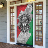 Mexico Aztec Warrior Goddess Door Cover Aztec Tribal Skull Tricolor Armor