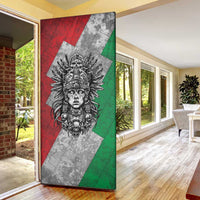 Mexico Aztec Warrior Goddess Door Cover Aztec Tribal Skull Tricolor Armor