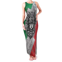 Mexico Aztec Warrior Goddess Family Matching Tank Maxi Dress and Hawaiian Shirt Aztec Tribal Skull Tricolor Armor