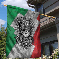 Mexico Aztec Warrior Goddess Garden Flag Aztec Tribal Skull Tricolor Armor
