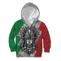Mexico Aztec Warrior Goddess Kid Hoodie Aztec Tribal Skull Tricolor Armor