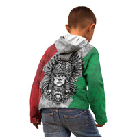Mexico Aztec Warrior Goddess Kid Hoodie Aztec Tribal Skull Tricolor Armor