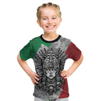 Mexico Aztec Warrior Goddess Kid T Shirt Aztec Tribal Skull Tricolor Armor