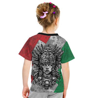 Mexico Aztec Warrior Goddess Kid T Shirt Aztec Tribal Skull Tricolor Armor
