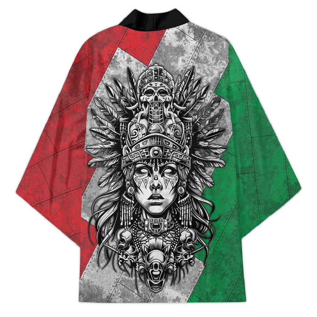Mexico Aztec Warrior Goddess Kimono Aztec Tribal Skull Tricolor Armor