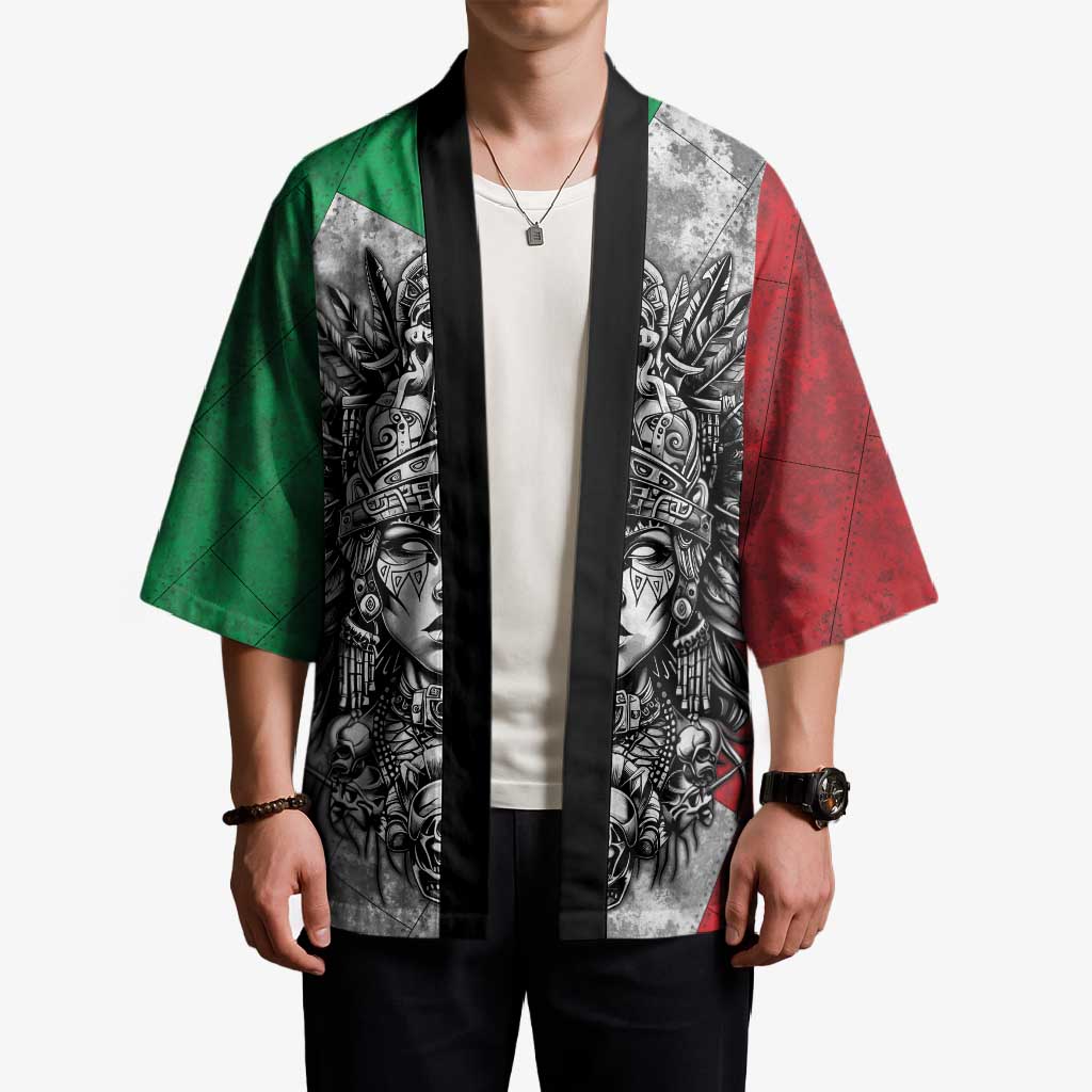 Mexico Aztec Warrior Goddess Kimono Aztec Tribal Skull Tricolor Armor