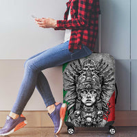 Mexico Aztec Warrior Goddess Luggage Cover Aztec Tribal Skull Tricolor Armor