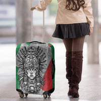 Mexico Aztec Warrior Goddess Luggage Cover Aztec Tribal Skull Tricolor Armor