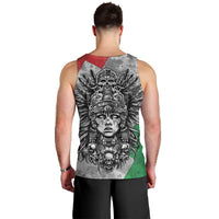Mexico Aztec Warrior Goddess Men Tank Top Aztec Tribal Skull Tricolor Armor