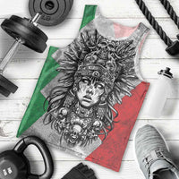 Mexico Aztec Warrior Goddess Men Tank Top Aztec Tribal Skull Tricolor Armor