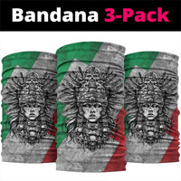 Mexico Aztec Warrior Goddess Neck Gaiter Aztec Tribal Skull Tricolor Armor