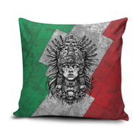 Mexico Aztec Warrior Goddess Pillow Cover Aztec Tribal Skull Tricolor Armor