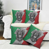 Mexico Aztec Warrior Goddess Pillow Cover Aztec Tribal Skull Tricolor Armor