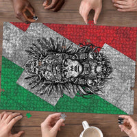 Mexico Aztec Warrior Goddess Puzzle Aztec Tribal Skull Tricolor Armor