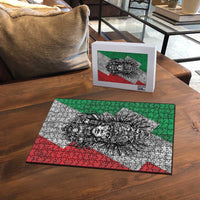 Mexico Aztec Warrior Goddess Puzzle Aztec Tribal Skull Tricolor Armor
