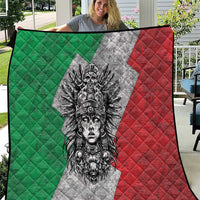 Mexico Aztec Warrior Goddess Quilt Aztec Tribal Skull Tricolor Armor