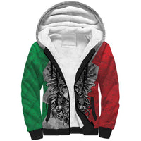 Mexico Aztec Warrior Goddess Sherpa Hoodie Aztec Tribal Skull Tricolor Armor