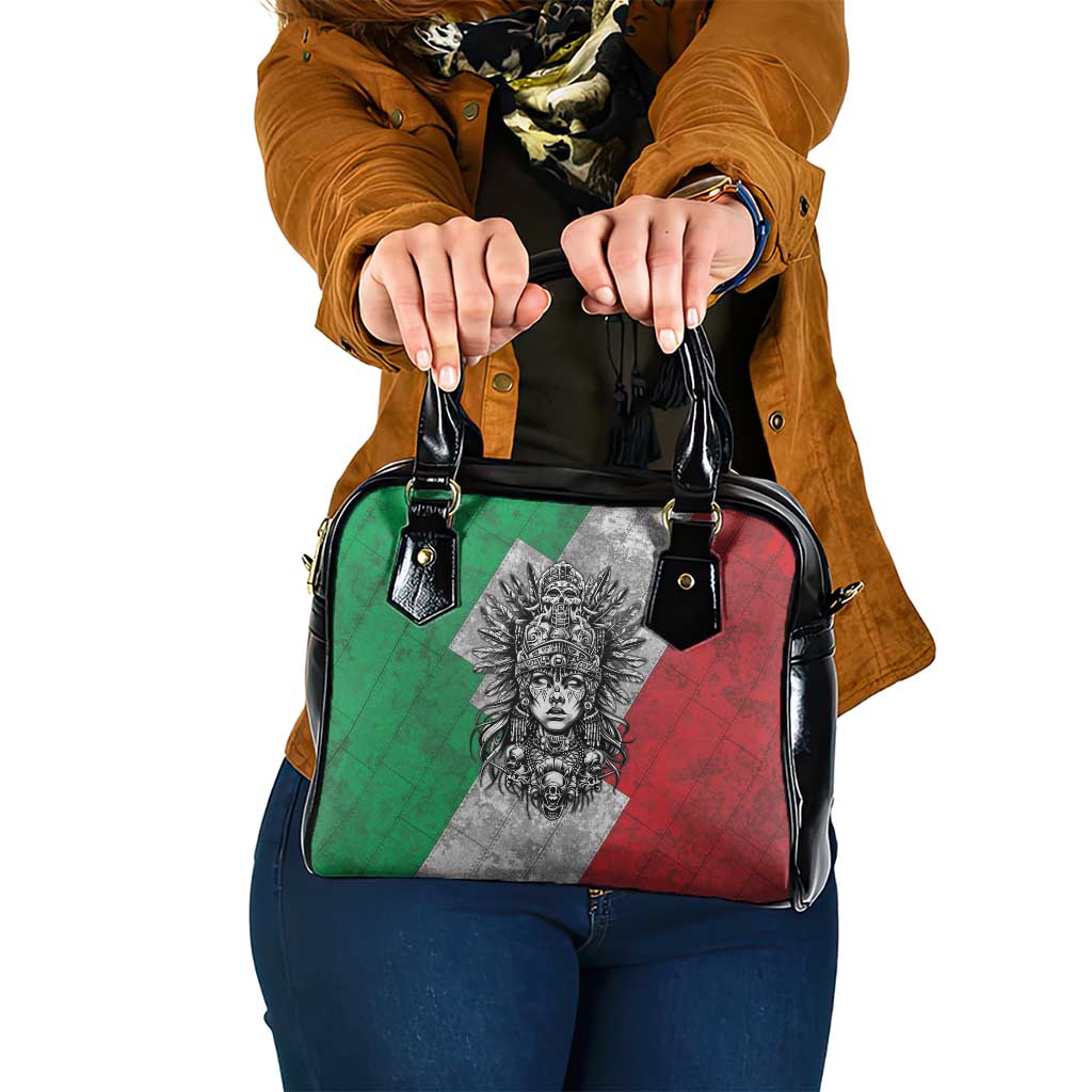 Mexico Aztec Warrior Goddess Shoulder Handbag Aztec Tribal Skull Tricolor Armor