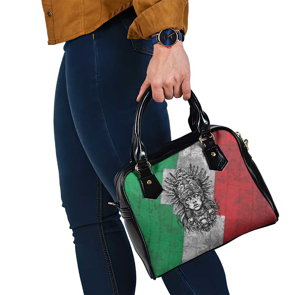 Mexico Aztec Warrior Goddess Shoulder Handbag Aztec Tribal Skull Tricolor Armor