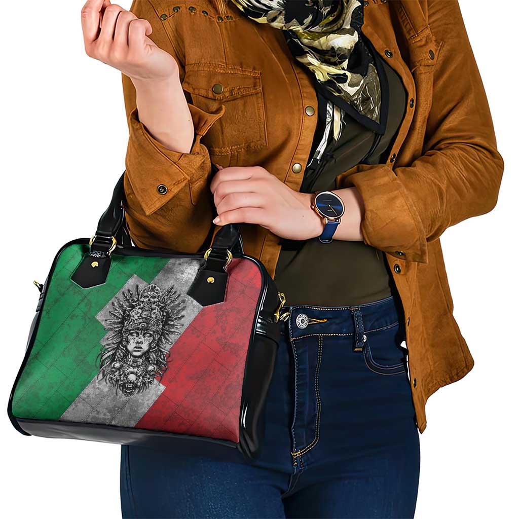 Mexico Aztec Warrior Goddess Shoulder Handbag Aztec Tribal Skull Tricolor Armor
