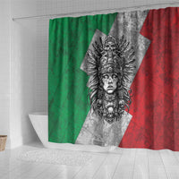 Mexico Aztec Warrior Goddess Shower Curtain Aztec Tribal Skull Tricolor Armor