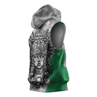 Mexico Aztec Warrior Goddess Sleeveless Hoodie Aztec Tribal Skull Tricolor Armor