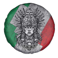 Mexico Aztec Warrior Goddess Spare Tire Cover Aztec Tribal Skull Tricolor Armor