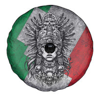 Mexico Aztec Warrior Goddess Spare Tire Cover Aztec Tribal Skull Tricolor Armor