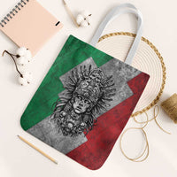 Mexico Aztec Warrior Goddess Tote Bag Aztec Tribal Skull Tricolor Armor