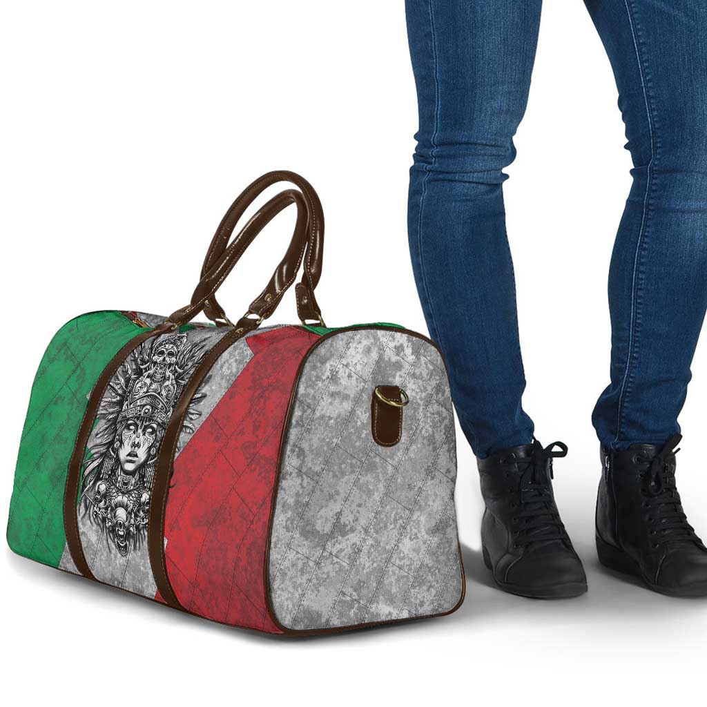 Mexico Aztec Warrior Goddess Travel Bag Aztec Tribal Skull Tricolor Armor
