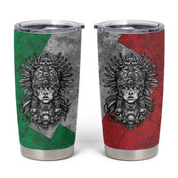 Mexico Aztec Warrior Goddess Tumbler Cup Aztec Tribal Skull Tricolor Armor