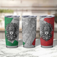 Mexico Aztec Warrior Goddess Tumbler Cup Aztec Tribal Skull Tricolor Armor