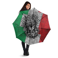 Mexico Aztec Warrior Goddess Umbrella Aztec Tribal Skull Tricolor Armor