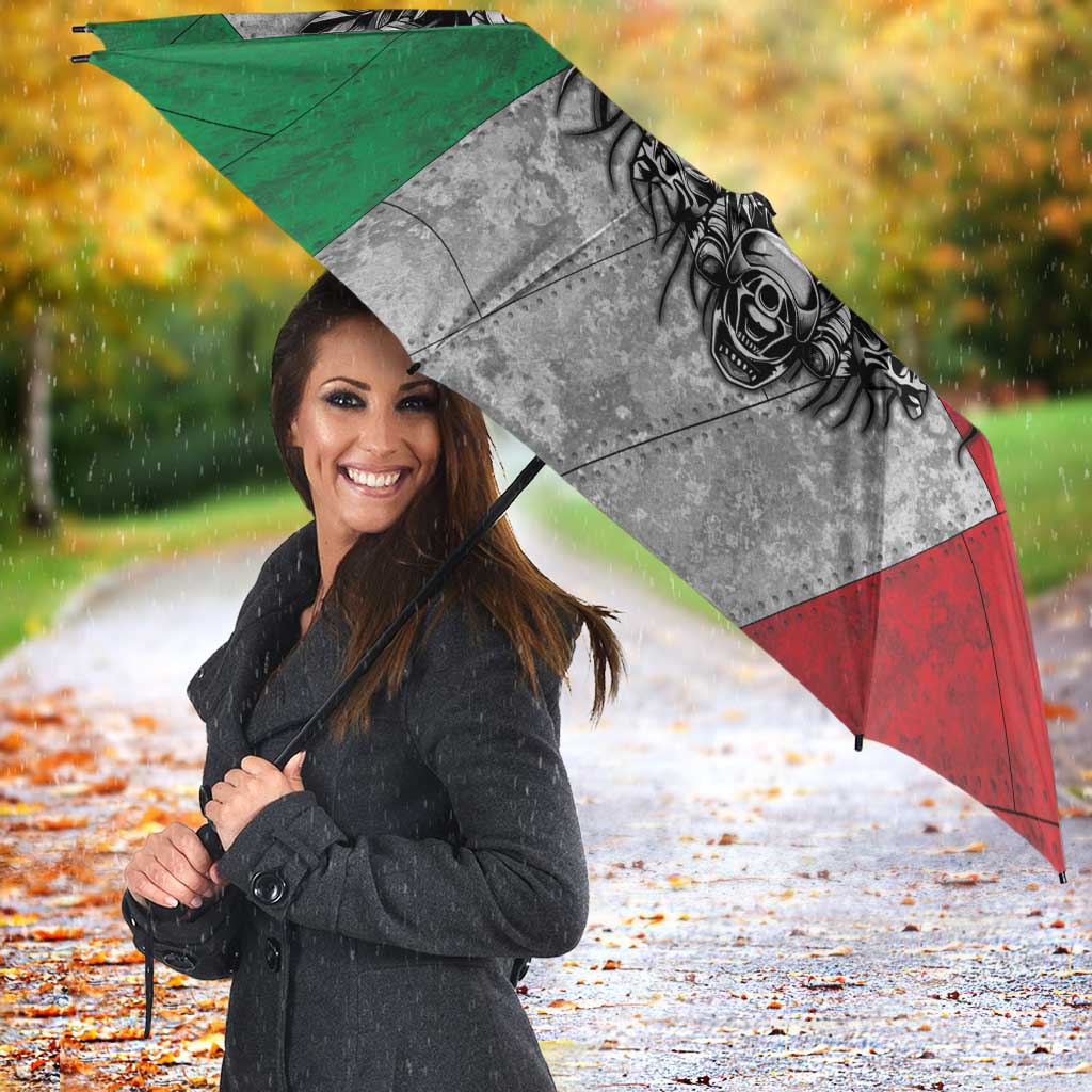 Mexico Aztec Warrior Goddess Umbrella Aztec Tribal Skull Tricolor Armor