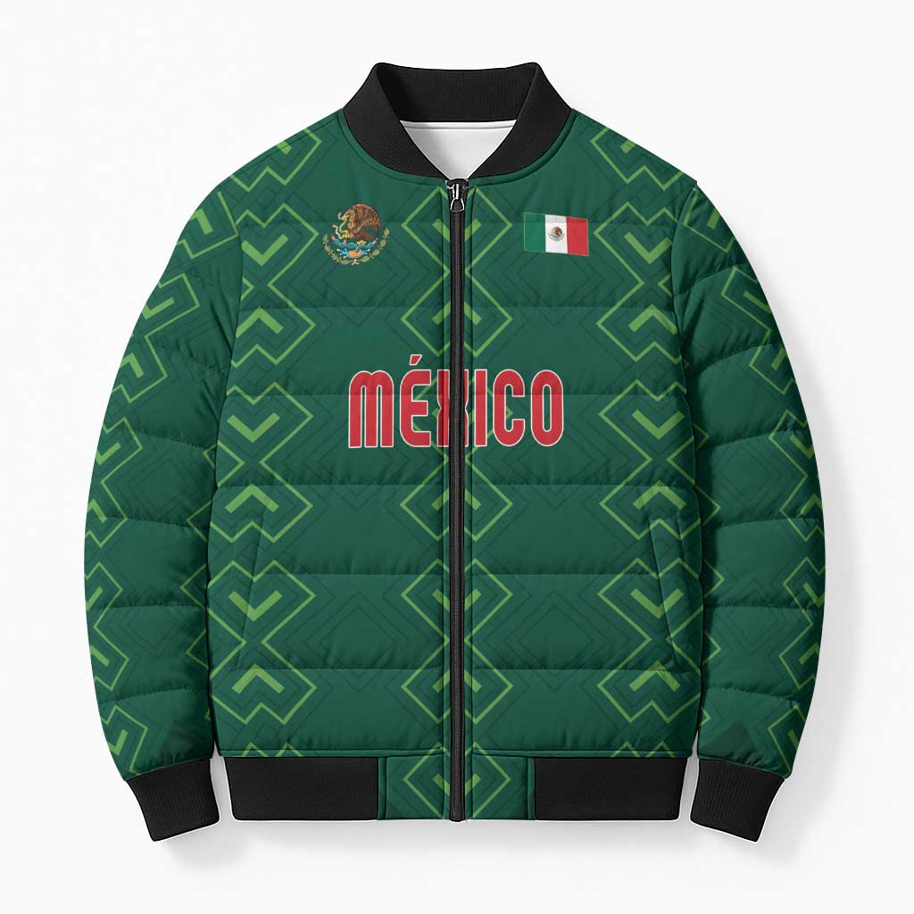 Custom Mexico Football Bomber Puffer Jacket Go Champions Mexico
