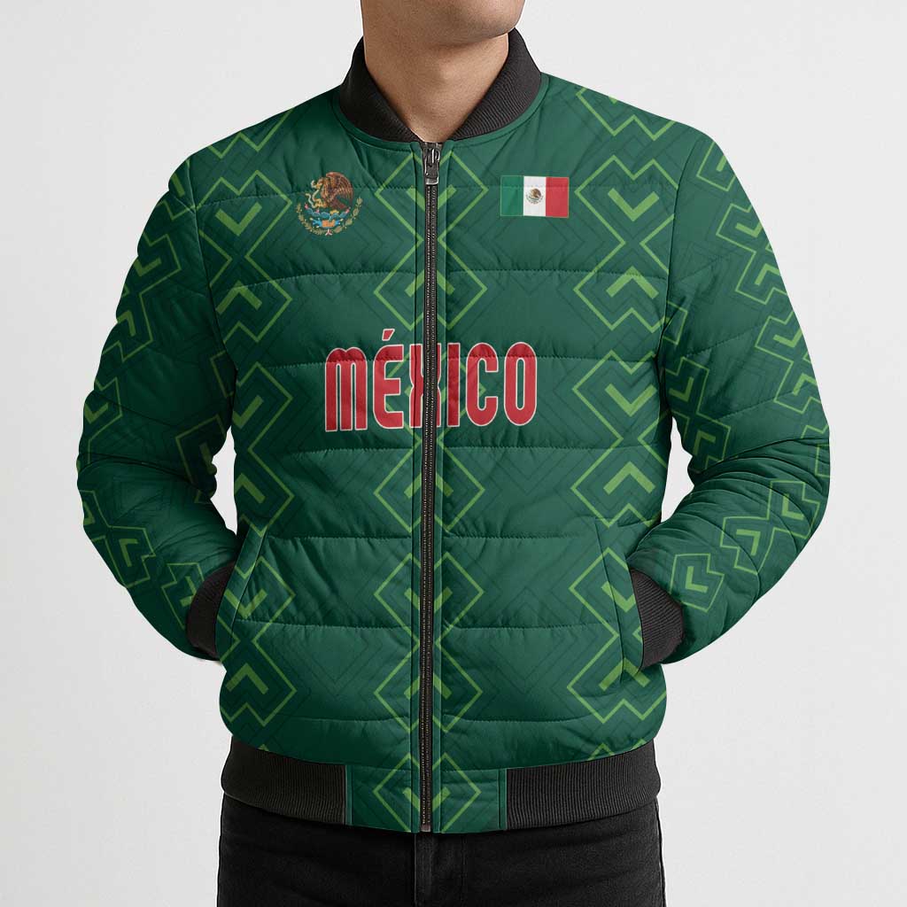 Custom Mexico Football Bomber Puffer Jacket Go Champions Mexico