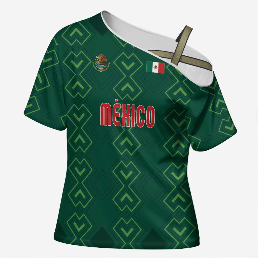 Custom Mexico Football Cross Shoulder Shirt Go Champions Mexico