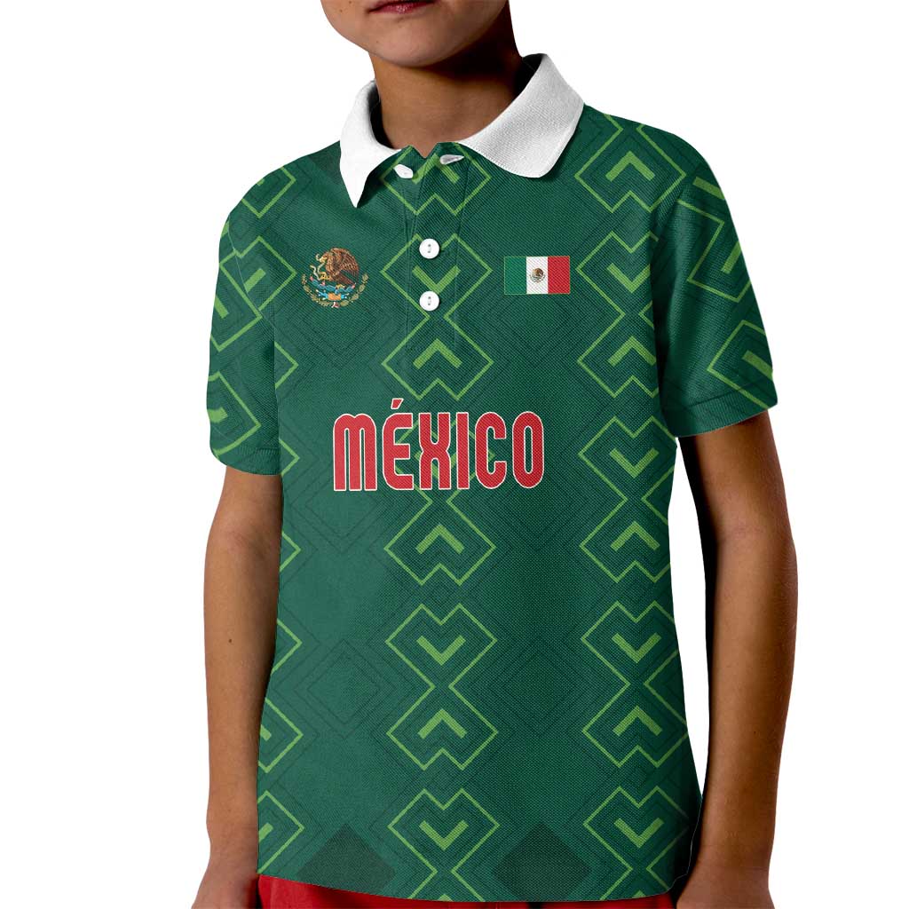 Custom Mexico Football Kid Polo Shirt Go Champions Mexico