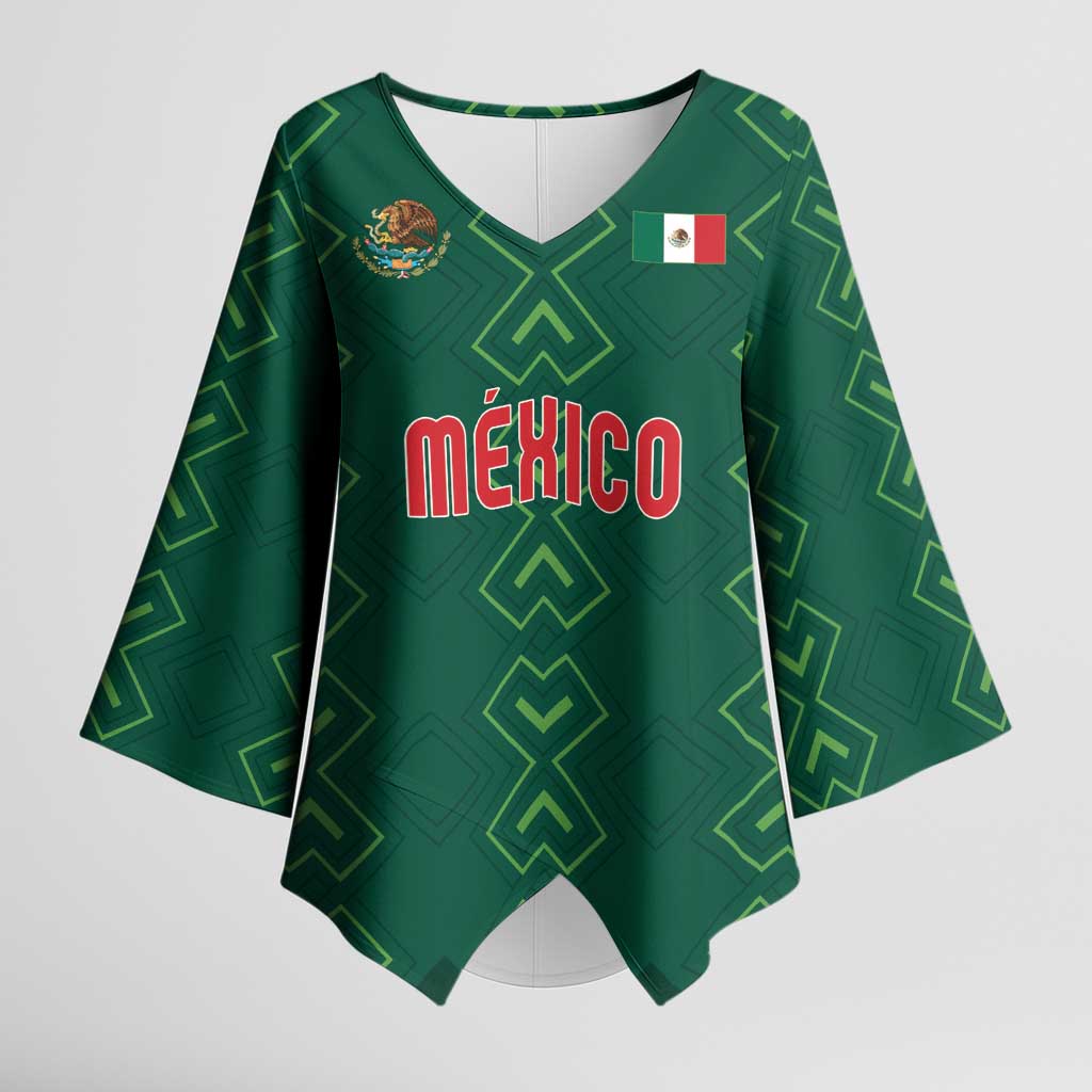 Custom Mexico Football Kimono Sleeve Blouse Go Champions Mexico