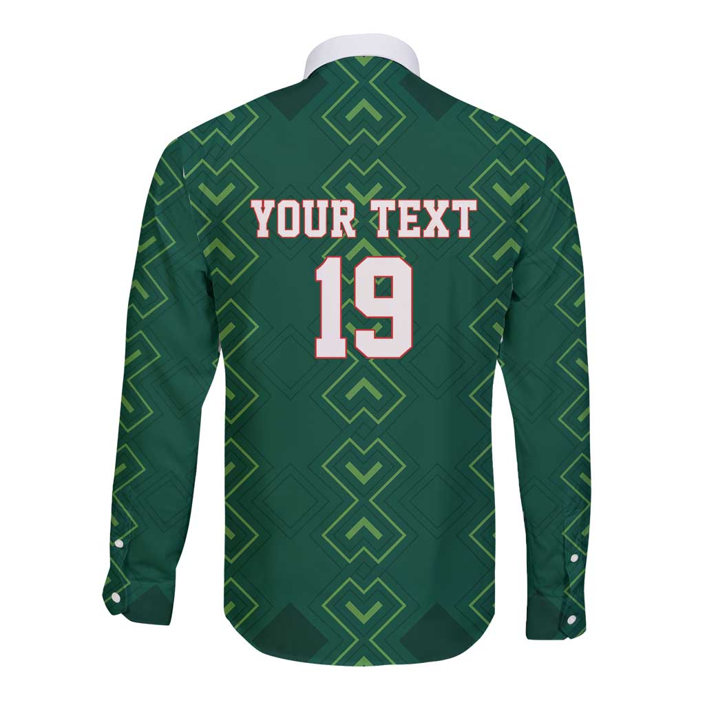 Custom Mexico Football Long Sleeve Button Shirt Go Champions Mexico