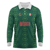 Custom Mexico Football Long Sleeve Polo Shirt Go Champions Mexico