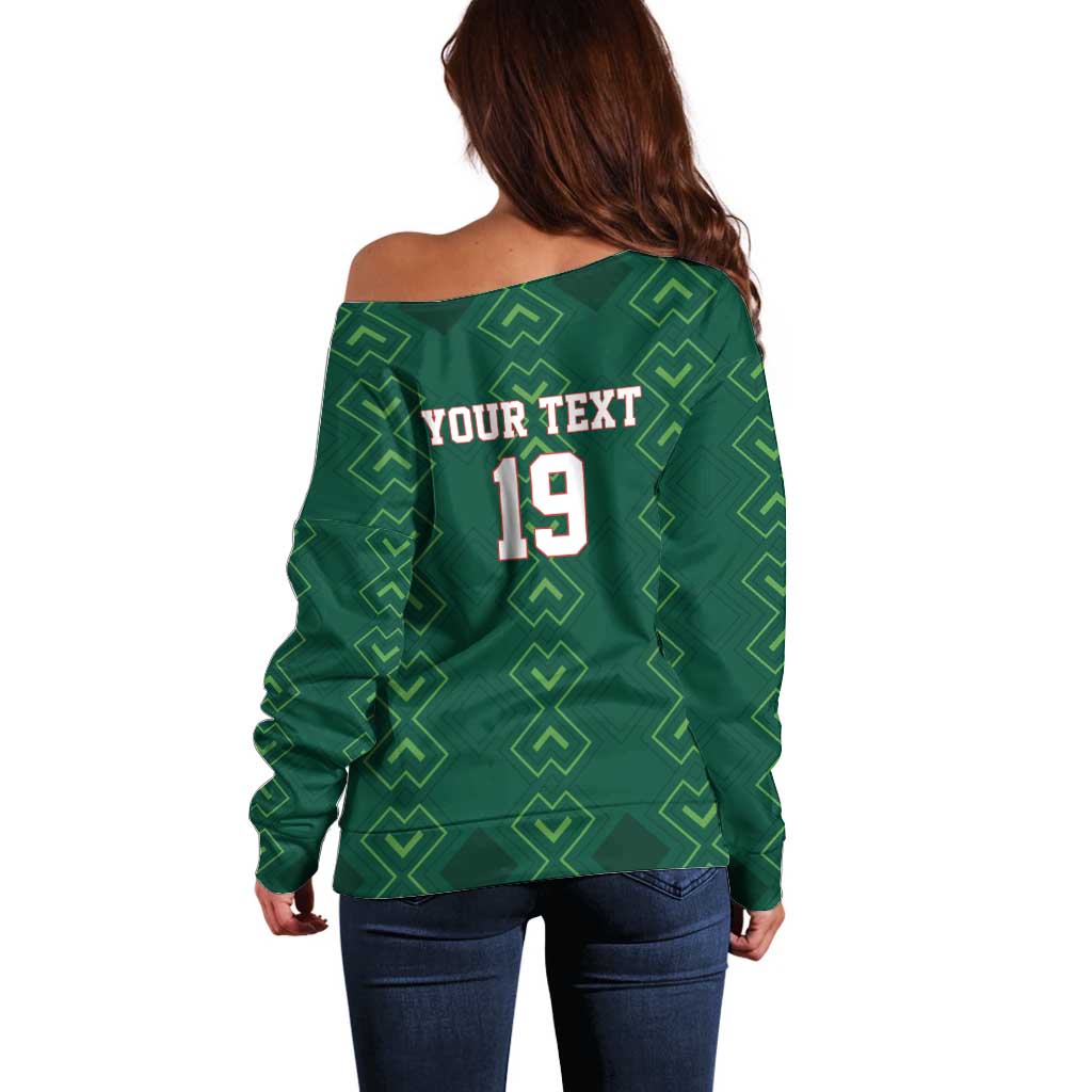 Custom Mexico Football Off Shoulder Sweater Go Champions Mexico
