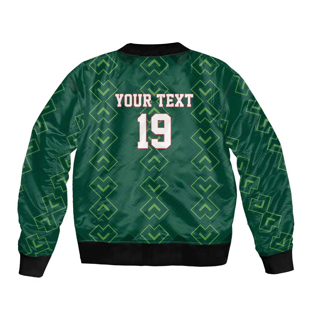Custom Mexico Football Sleeve Zip Bomber Jacket Go Champions Mexico