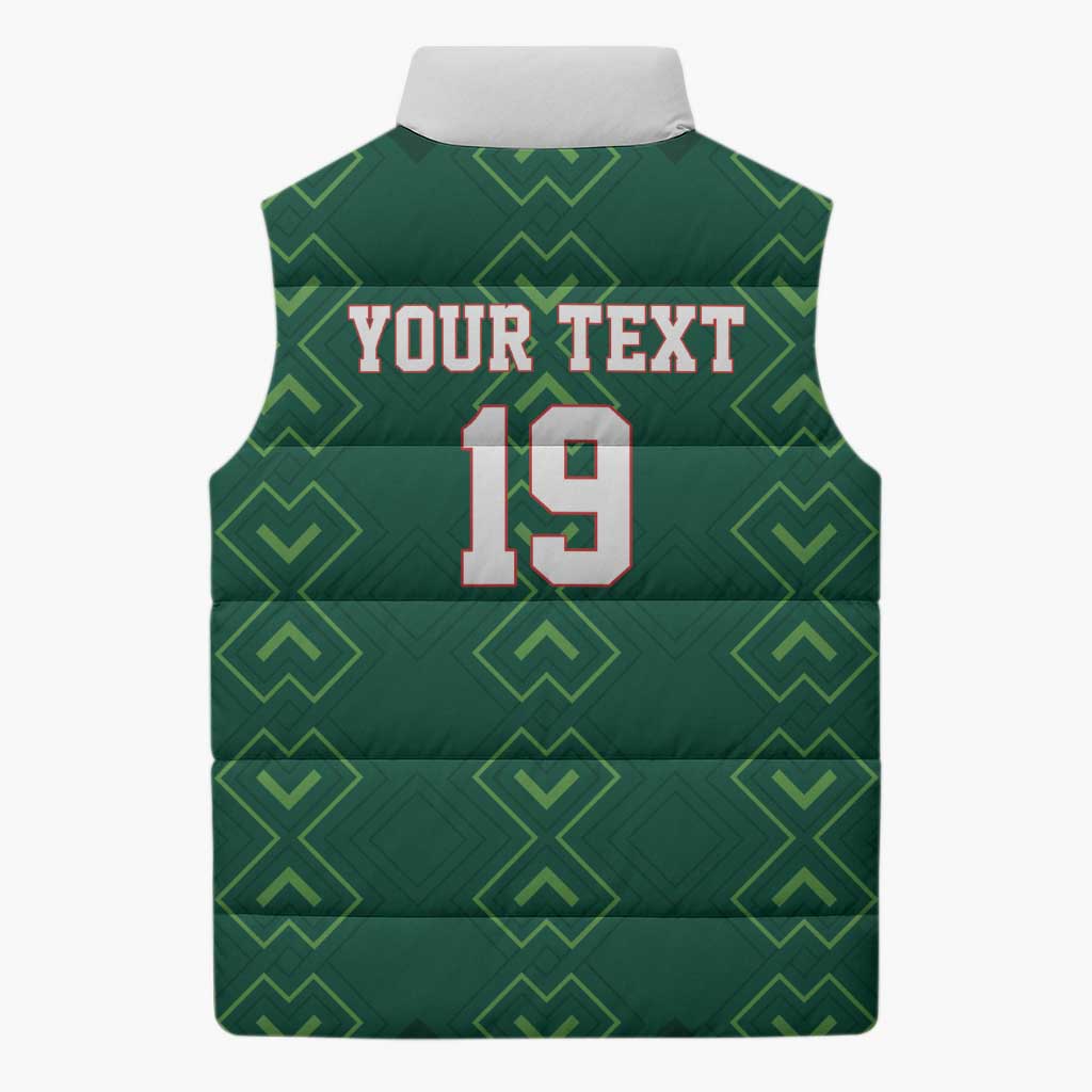 Custom Mexico Football Sleeveless Puffer Jacket Go Champions Mexico