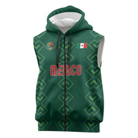 Custom Mexico Football Sleeveless Zip Hoodie Go Champions Mexico