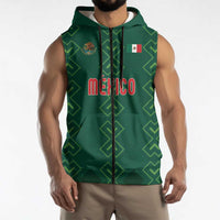 Custom Mexico Football Sleeveless Zip Hoodie Go Champions Mexico