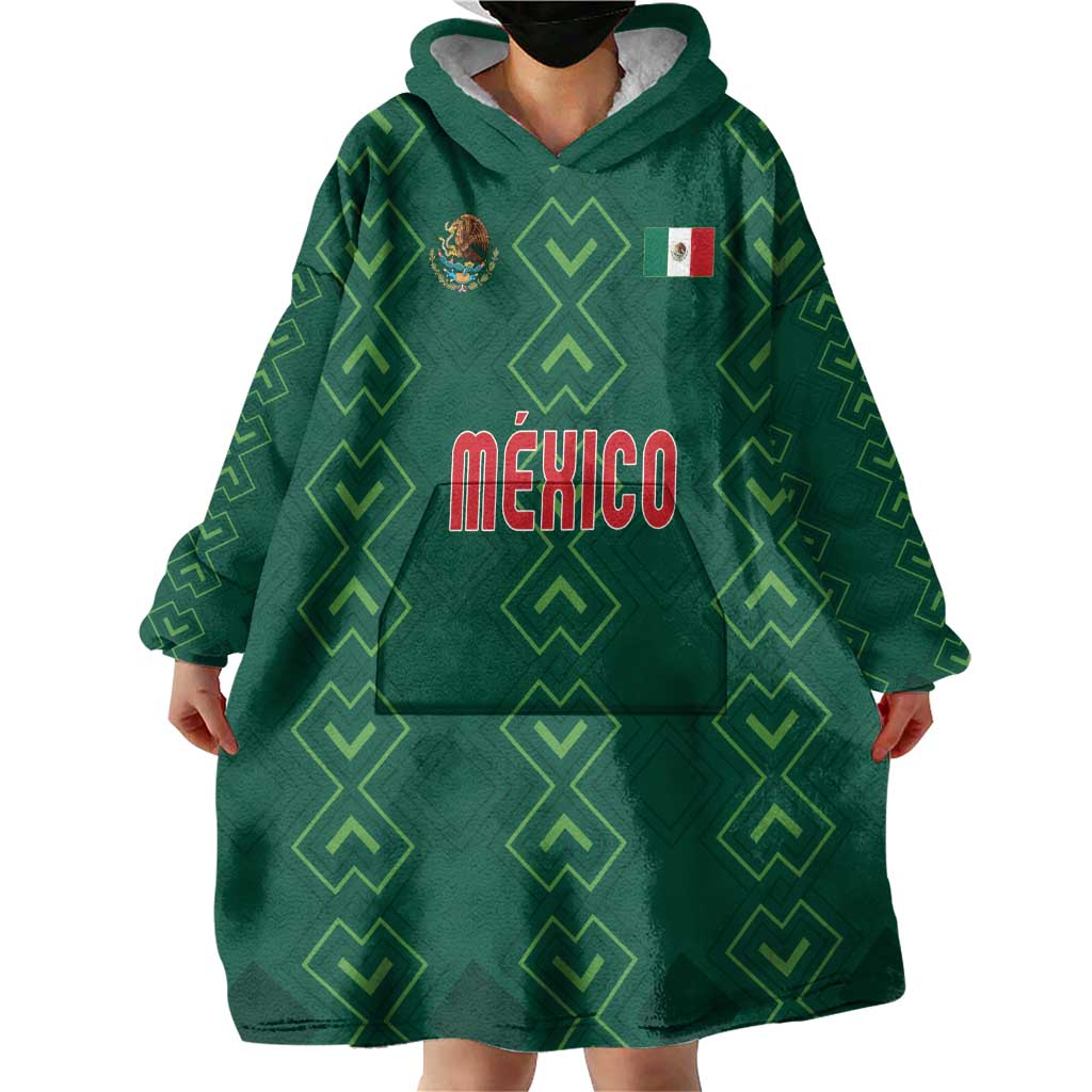 Custom Mexico Football Wearable Blanket Hoodie Go Champions Mexico