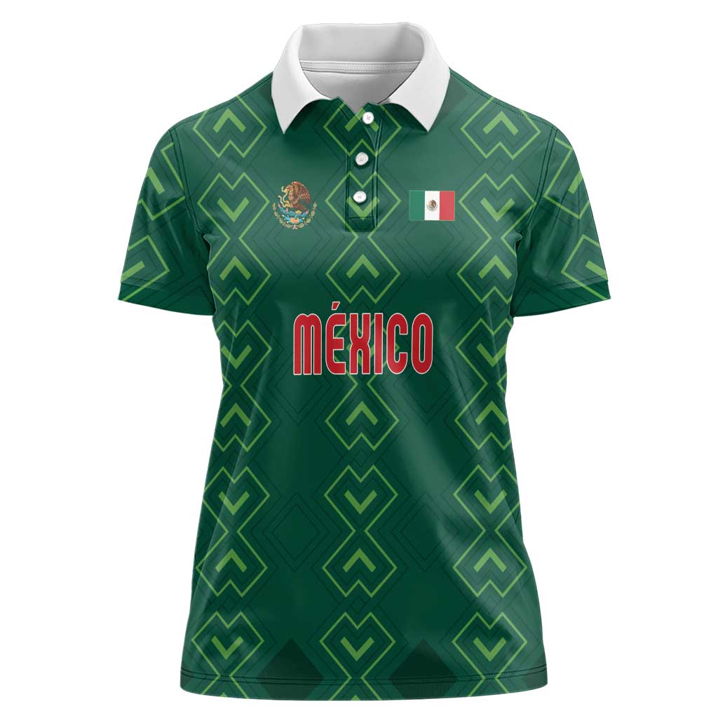 Custom Mexico Football Women Polo Shirt Go Champions Mexico