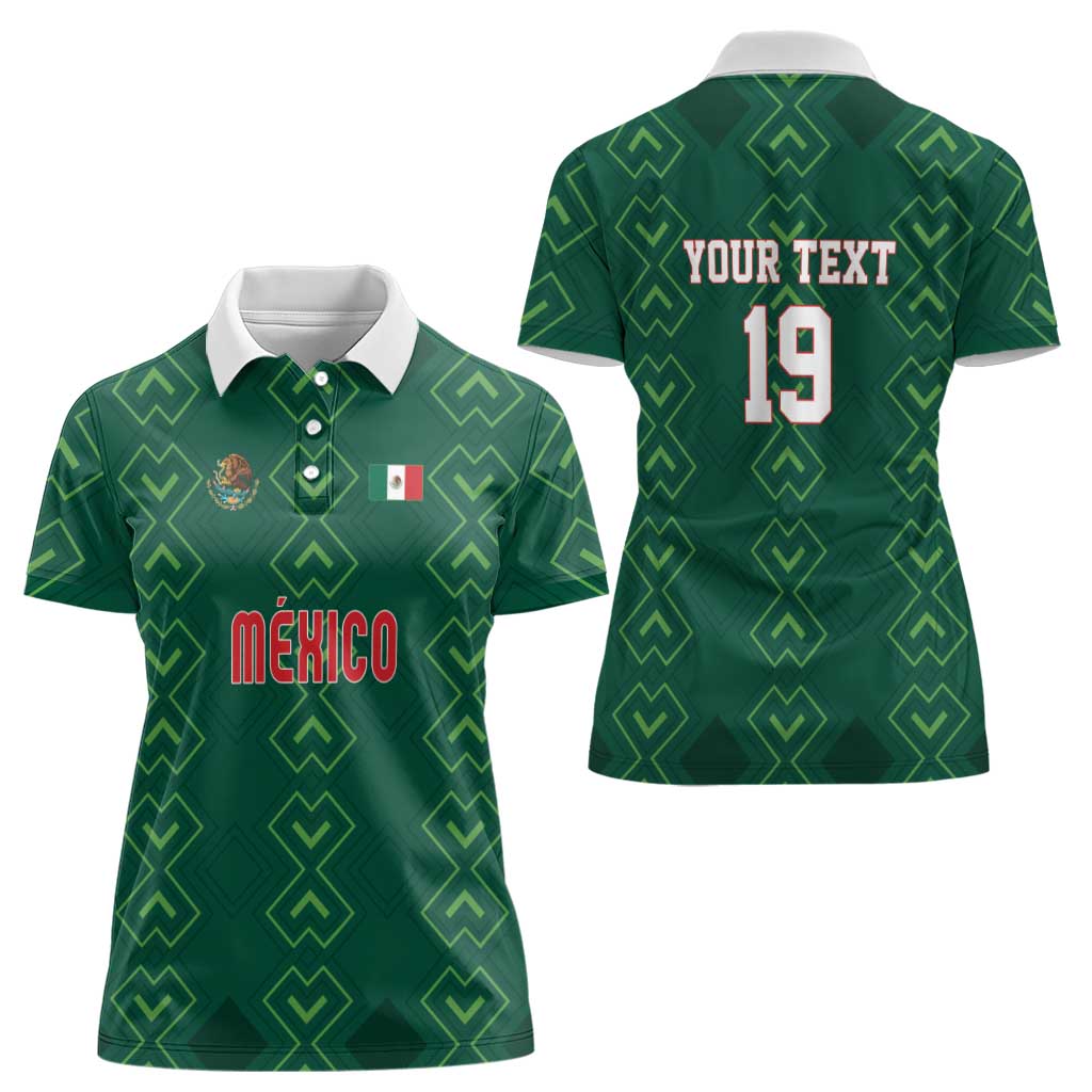Custom Mexico Football Women Polo Shirt Go Champions Mexico