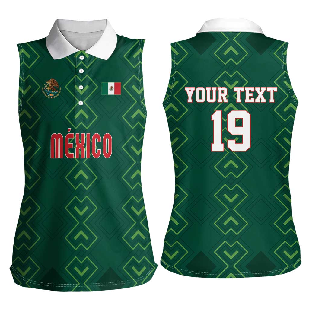 Custom Mexico Football Women Sleeveless Polo Shirt Go Champions Mexico